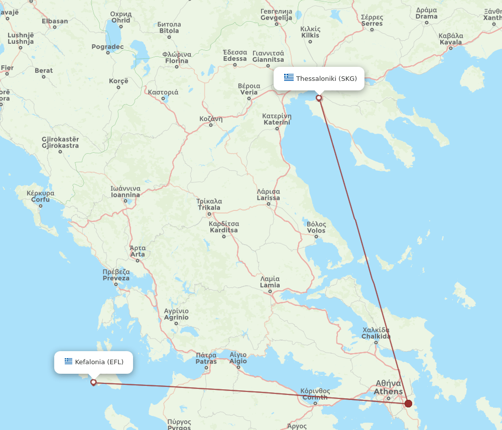 EFL-SKG flight routes