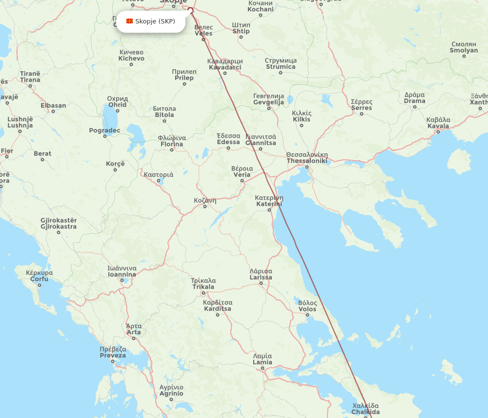 EFL-SKP flight routes