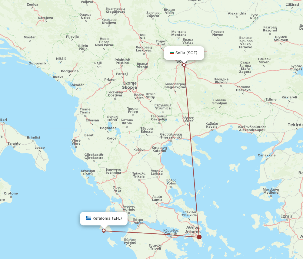 EFL-SOF flight routes