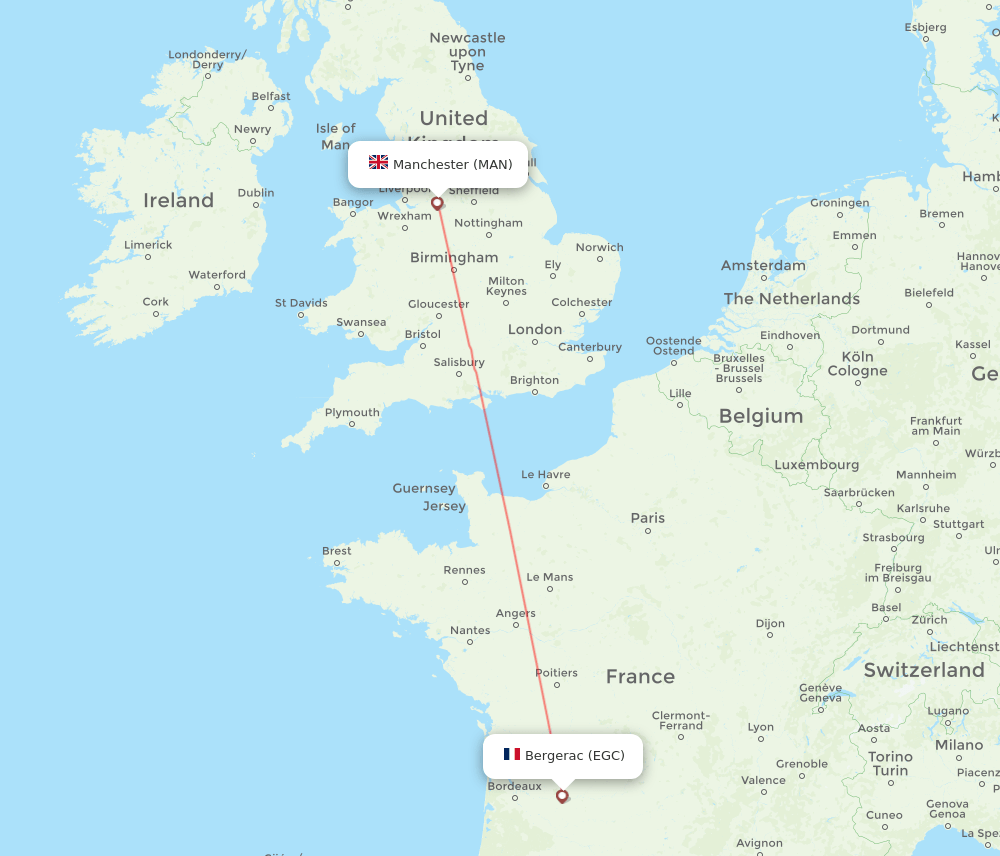 EGC-MAN flight routes