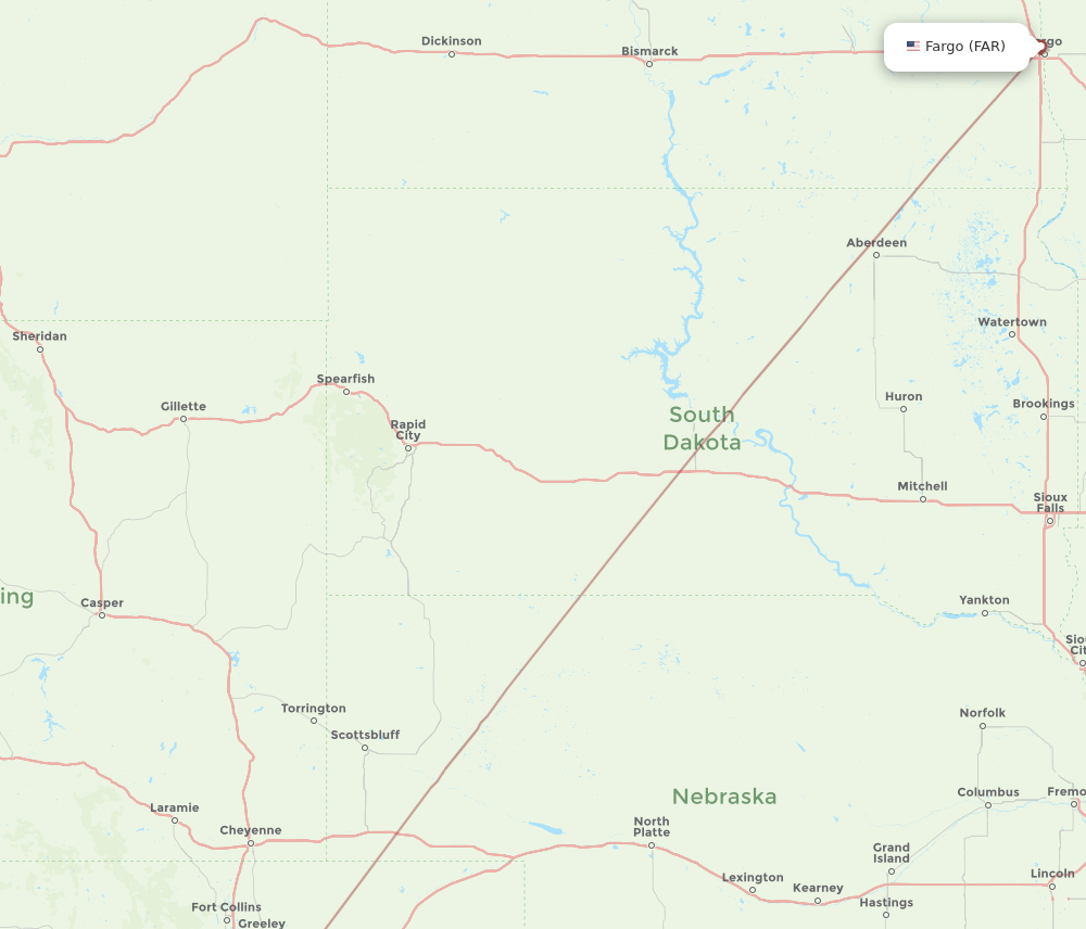 EGE to FAR flights and routes map