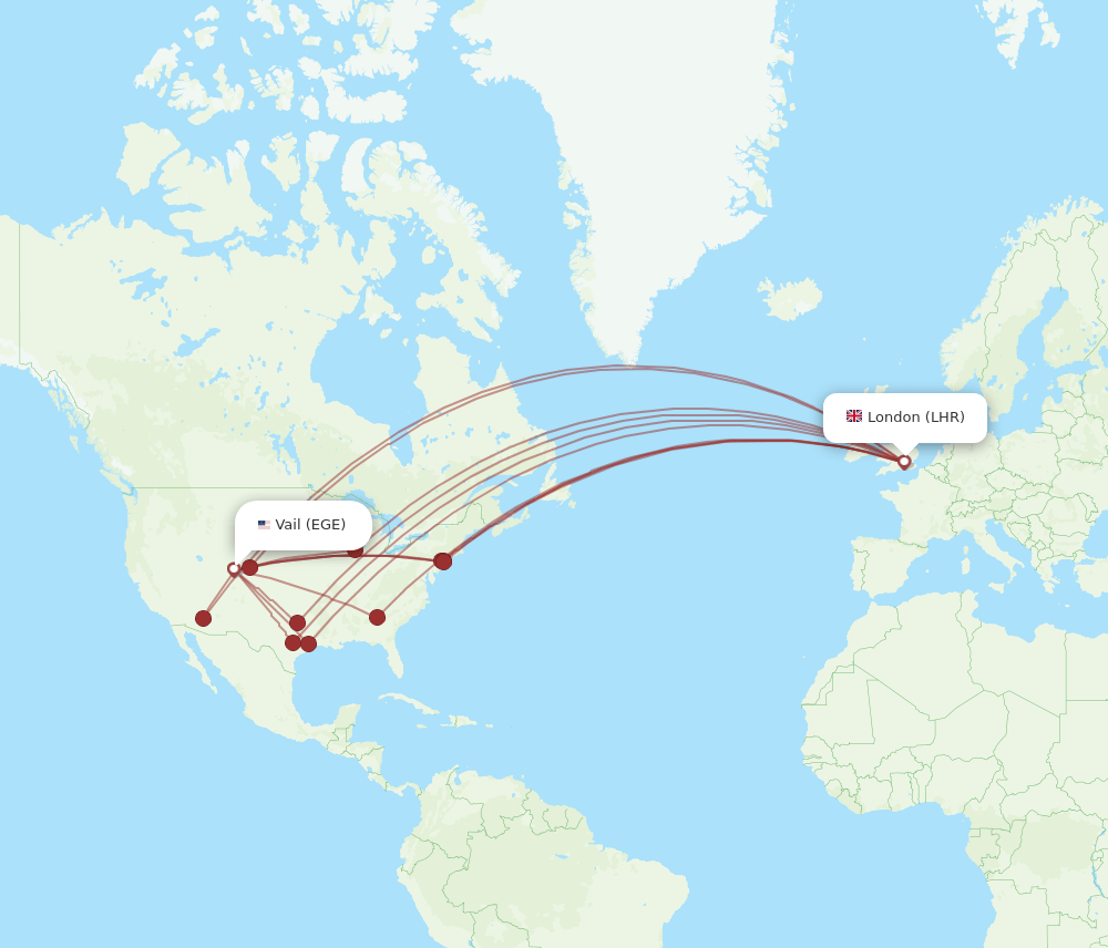 EGE-LHR flight routes