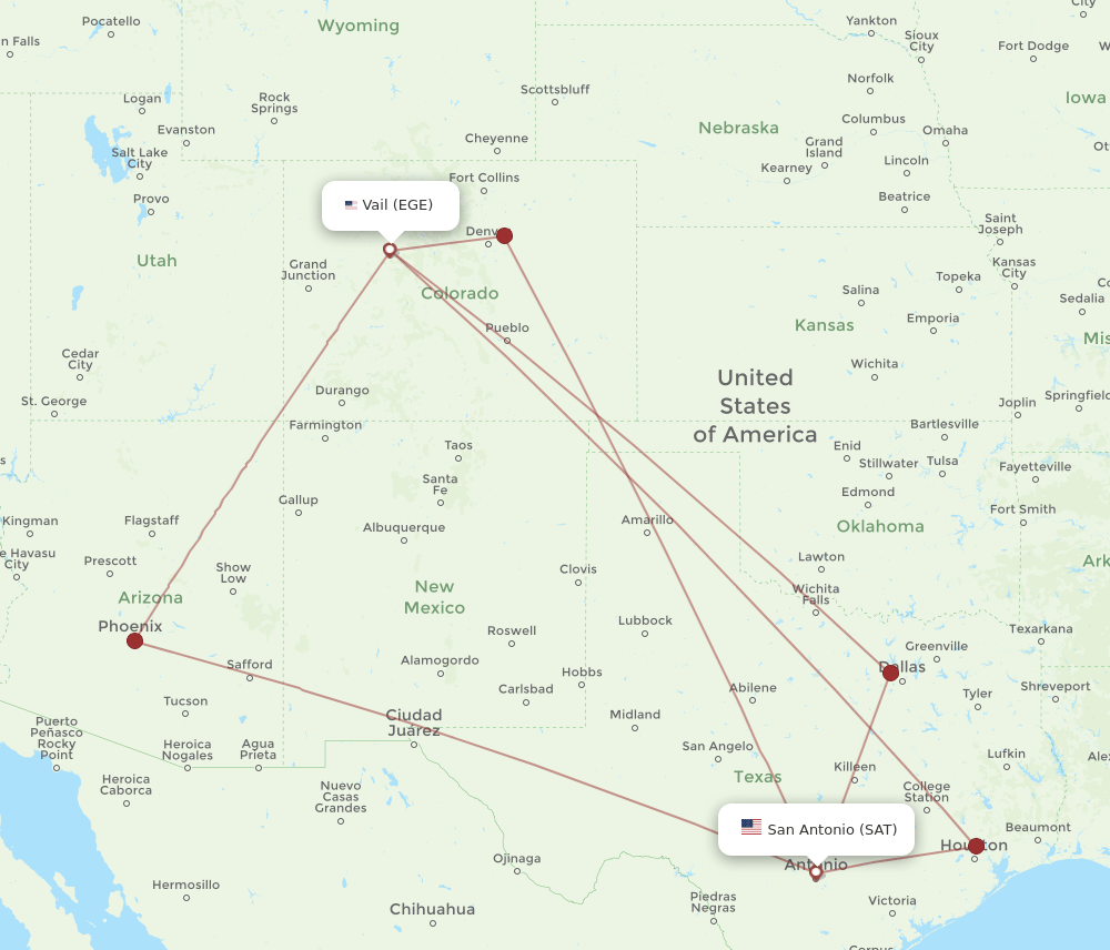 EGE-SAT flight routes