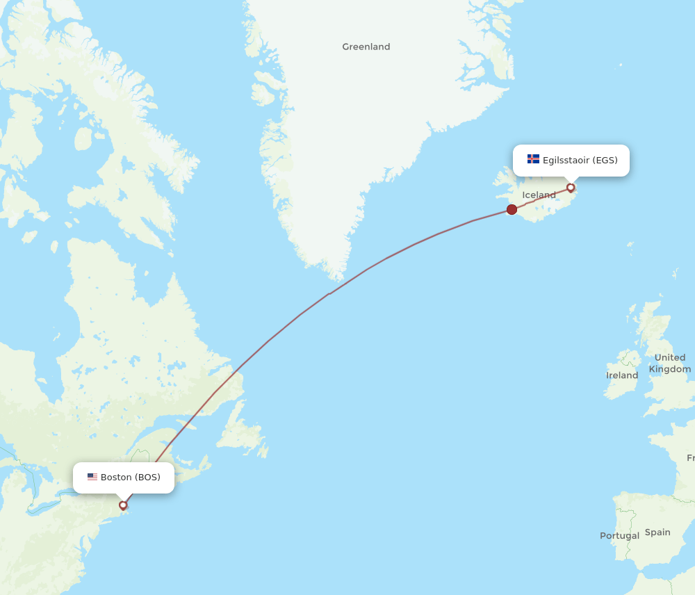 EGS to BOS flights and routes map