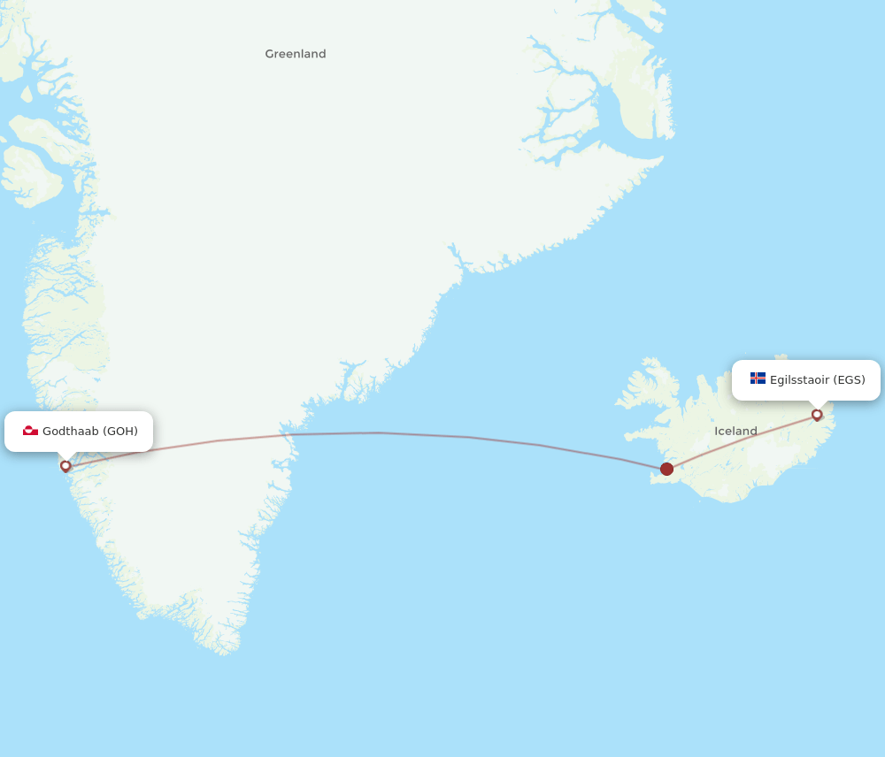 EGS-GOH flight routes