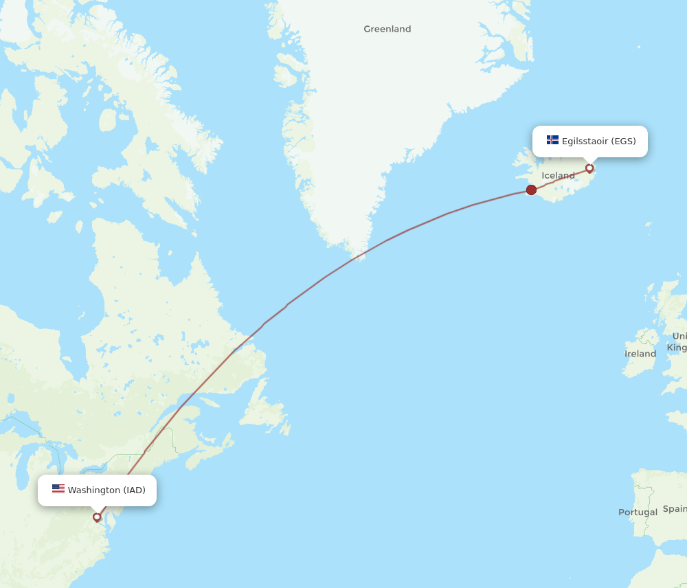 EGS-IAD flight routes