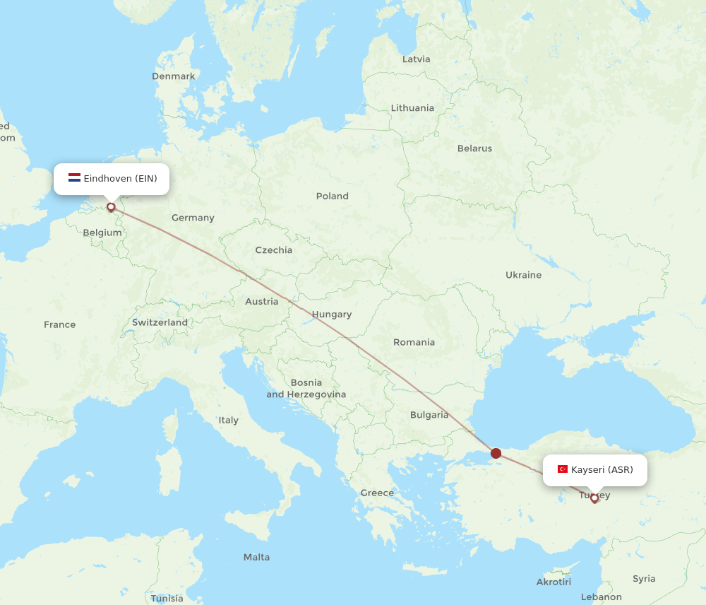 EIN-ASR flight routes