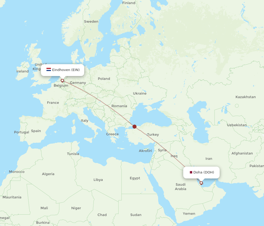 EIN-DOH flight routes