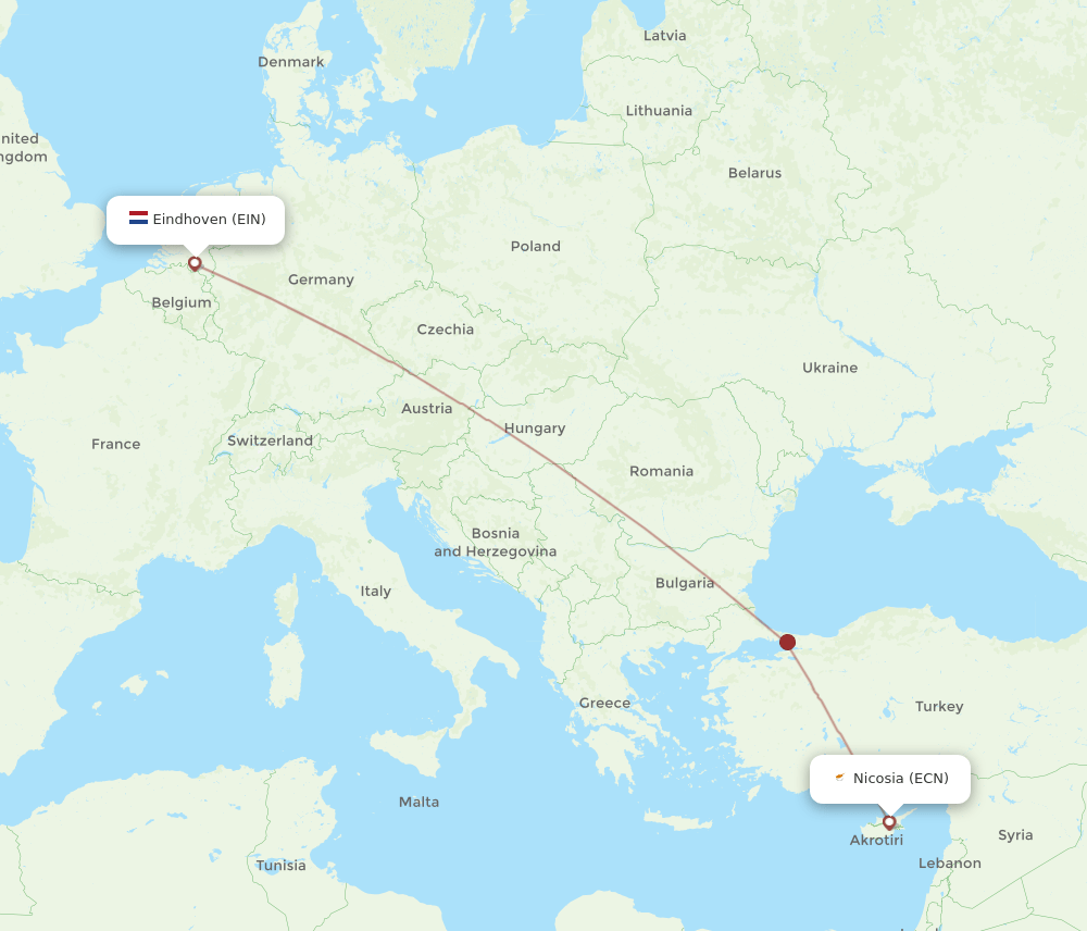 EIN-ECN flight routes