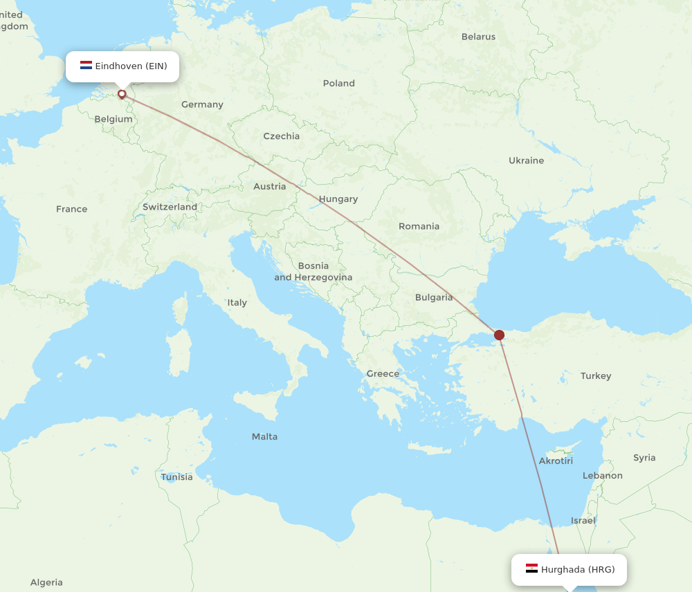 EIN-HRG flight routes