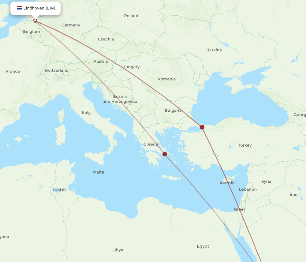EIN-JED flight routes