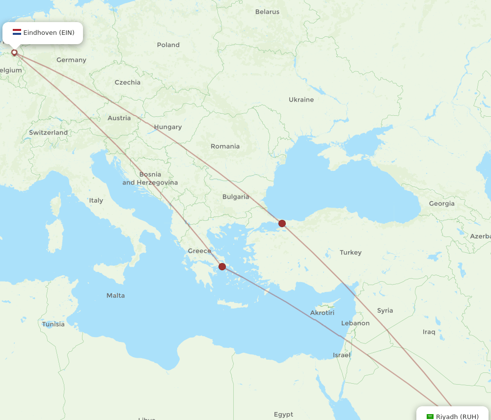 EIN-RUH flight routes