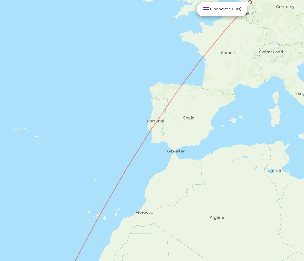 Eindhoven - Sal route map and flight paths