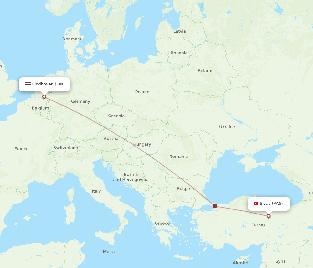 EIN-VAS flight routes