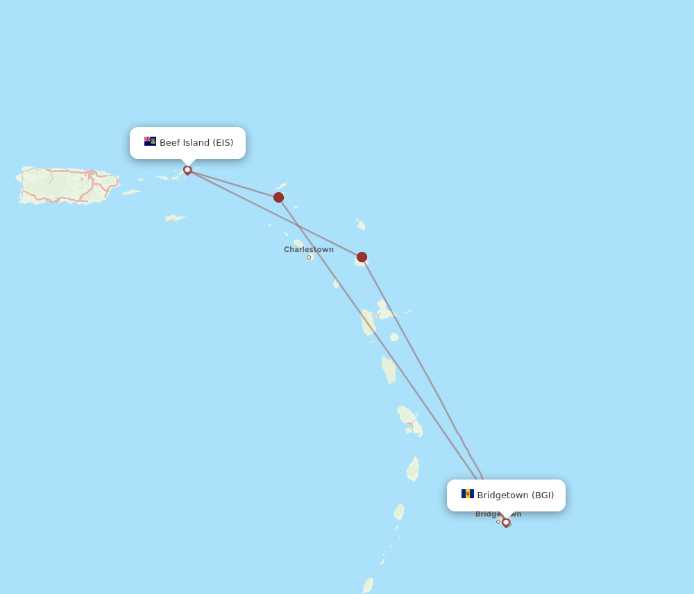 EIS-BGI flight routes