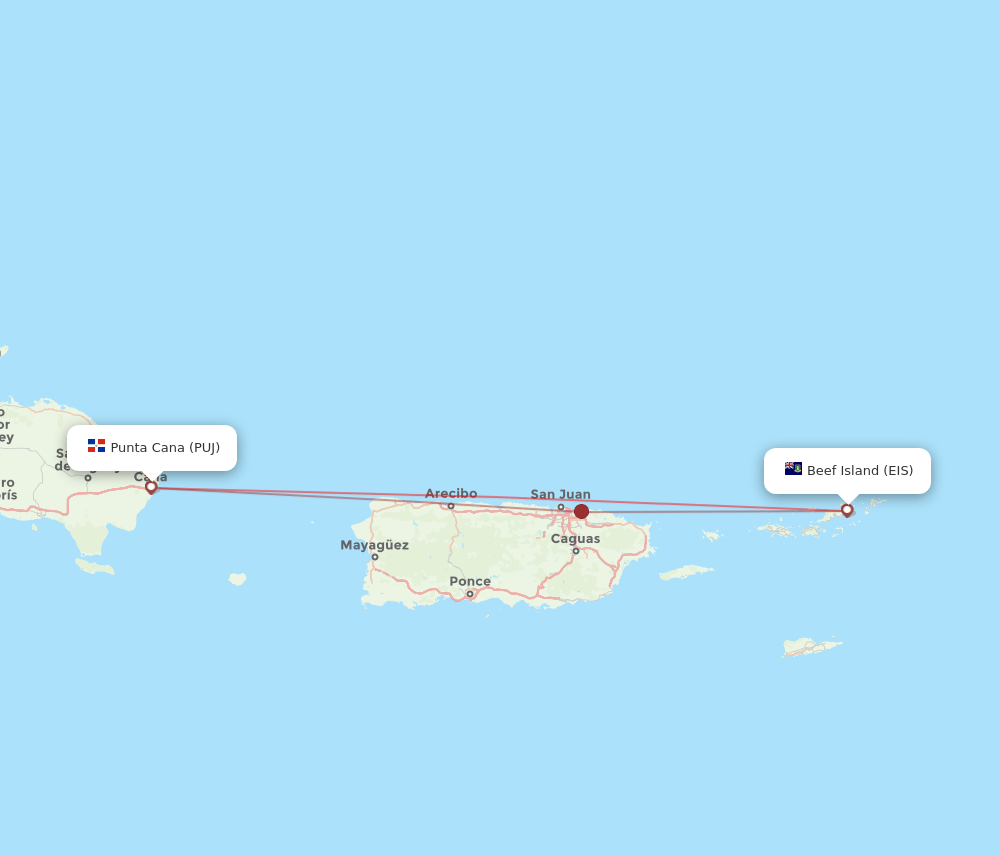 EIS-PUJ flight routes