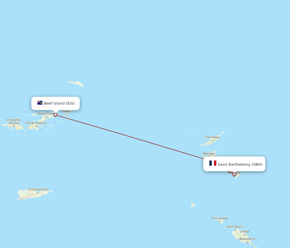 EIS-SBH flight routes