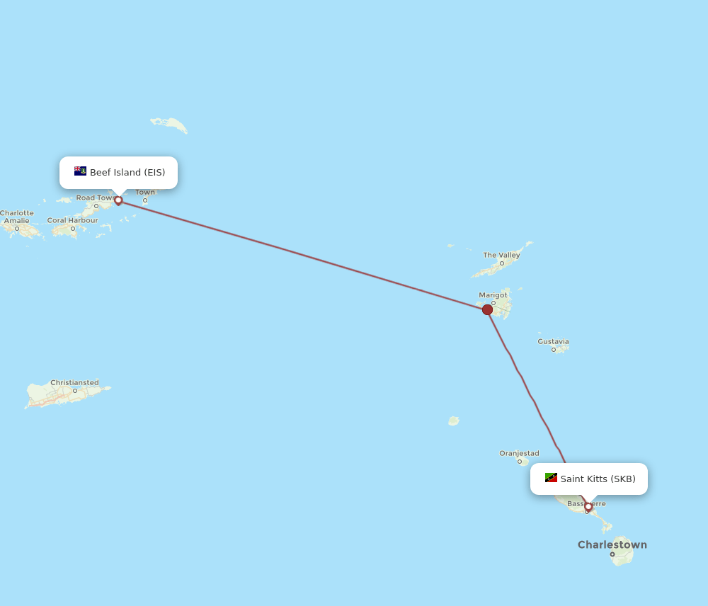 EIS-SKB flight routes