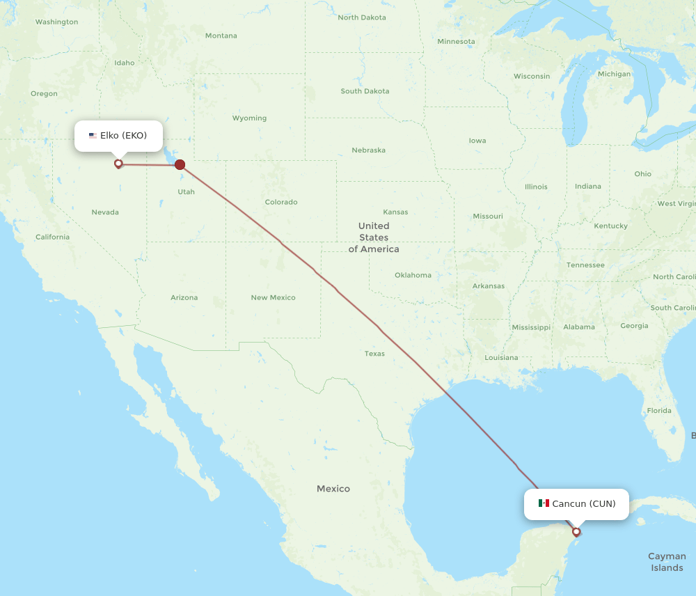 EKO-CUN flight routes