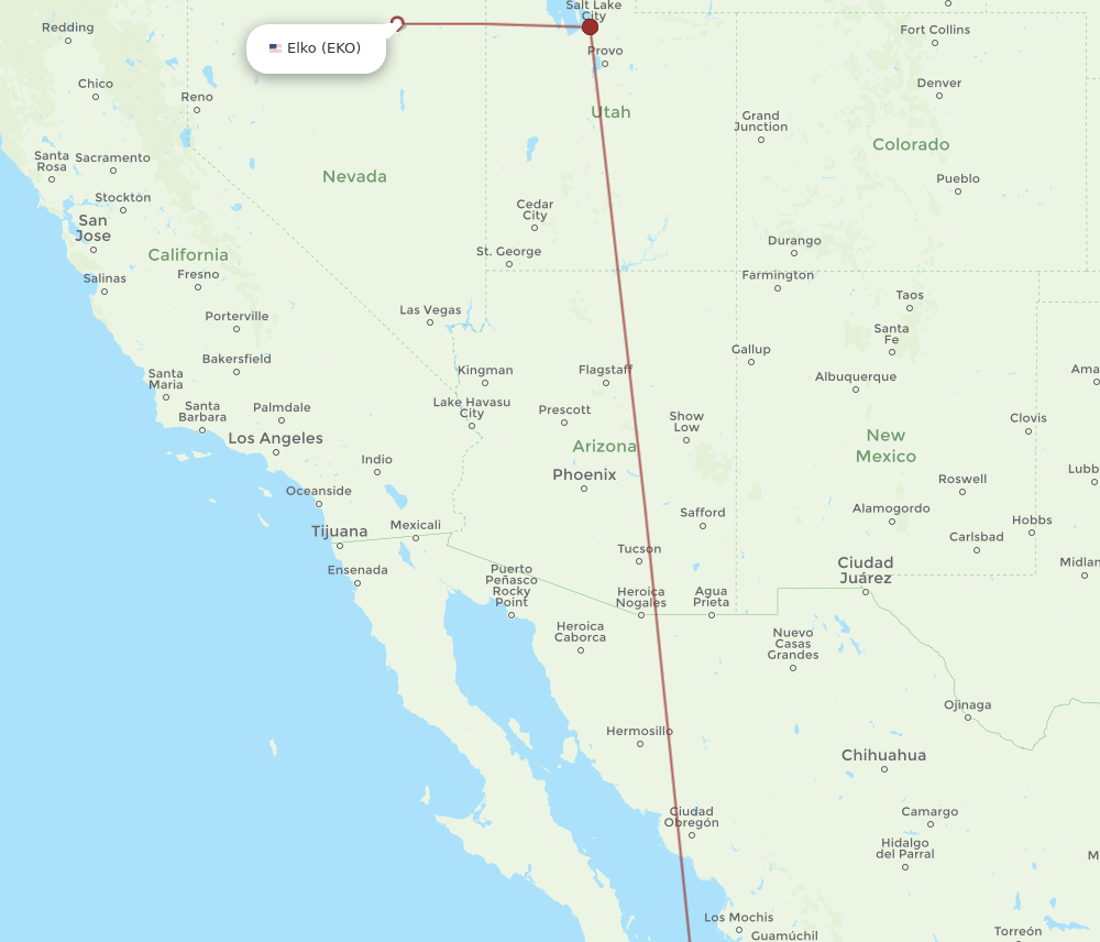 EKO-SJD flight routes