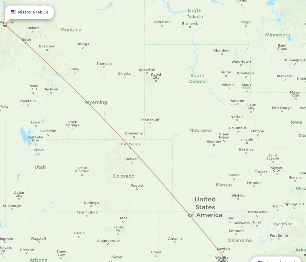 ELD-MSO flight routes