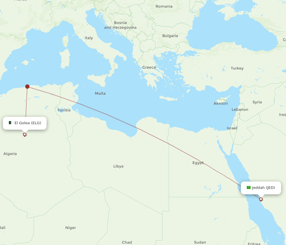 ELG-JED flight routes
