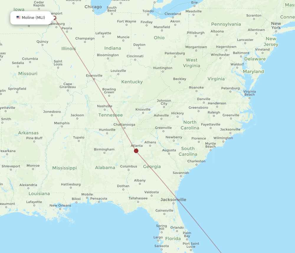 ELH-MLI flight routes