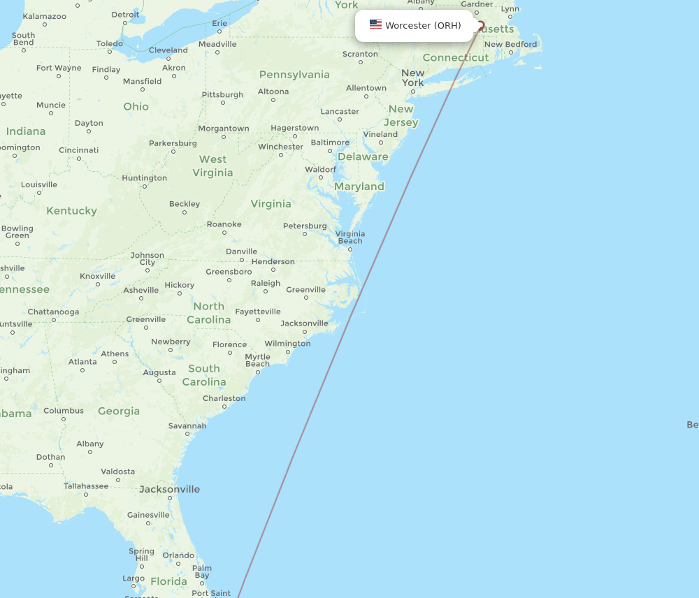 ELH-ORH flight routes