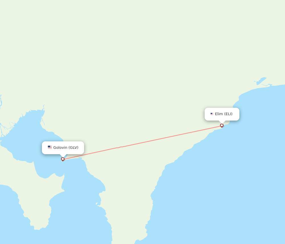 Elim - Golovin route map and flight paths