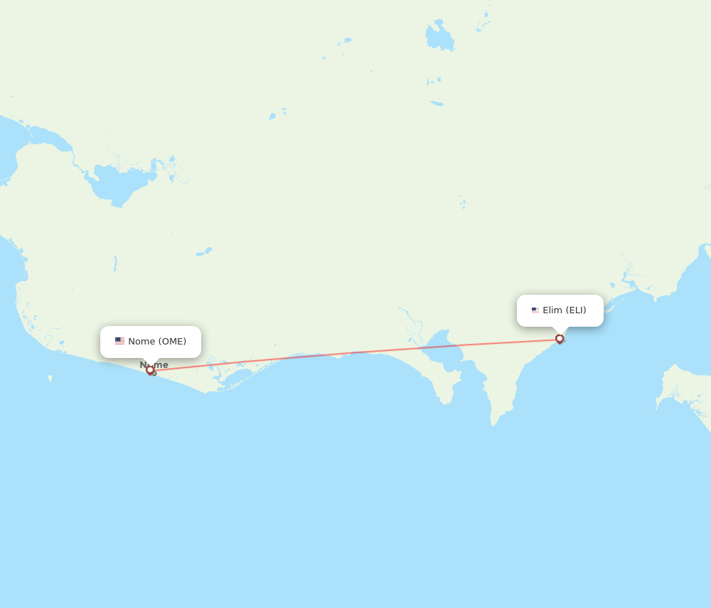 Elim - Nome route map and flight paths