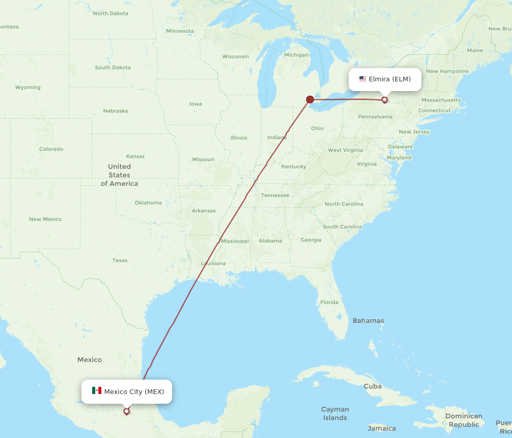 ELM-MEX flight routes