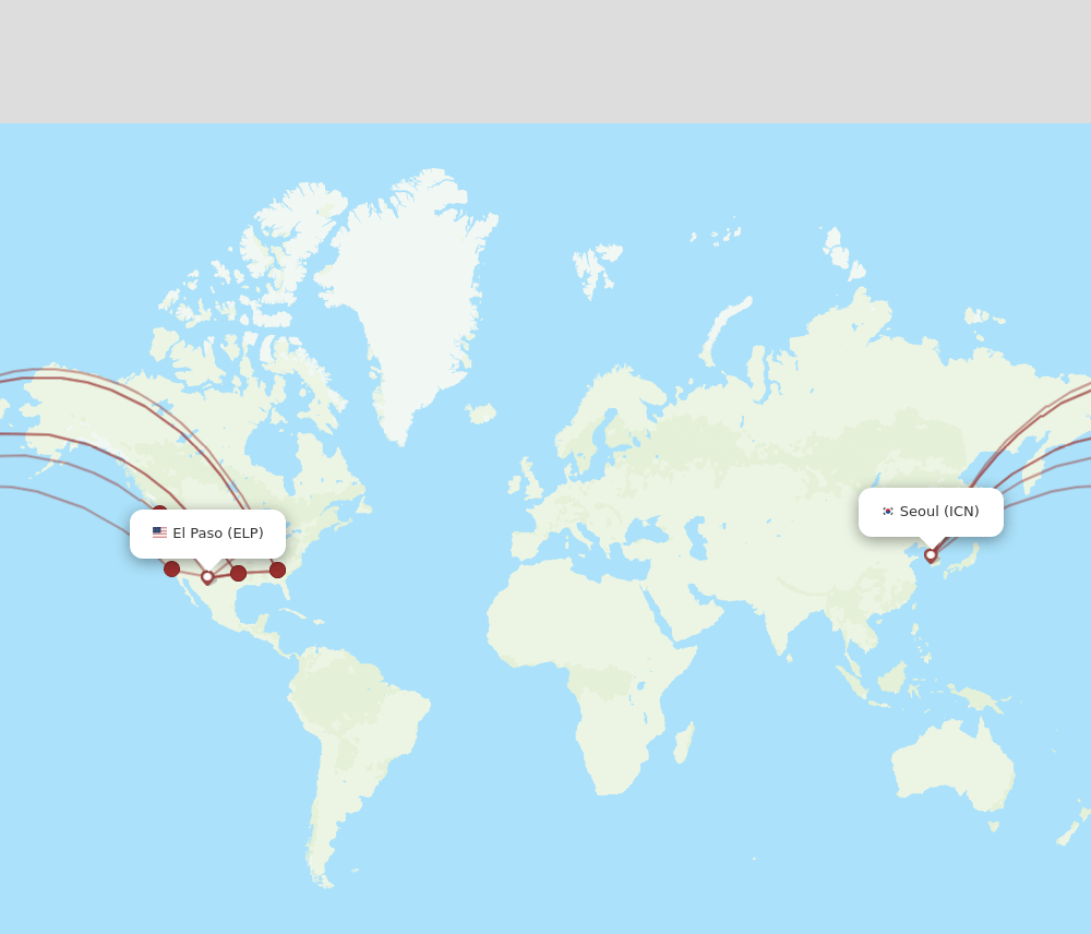 ELP-ICN flight routes