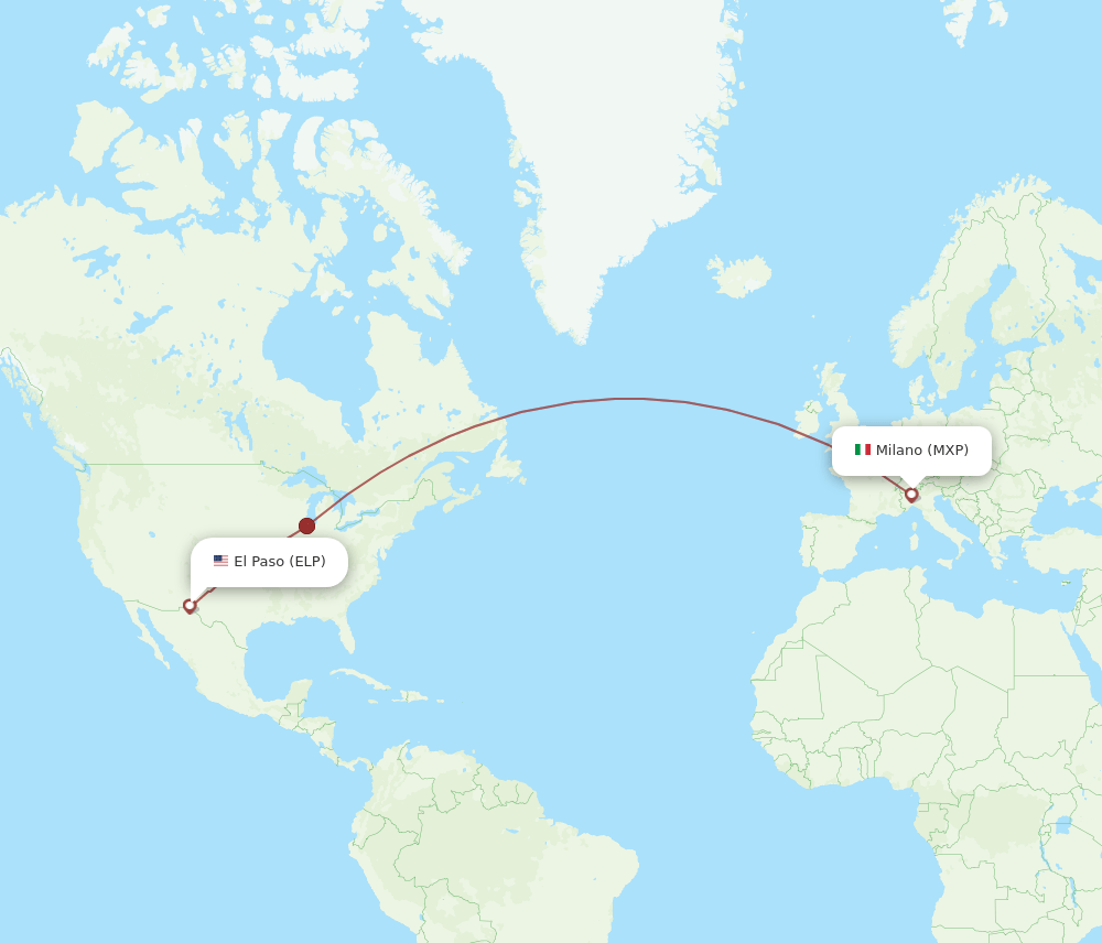 ELP-MXP flight routes