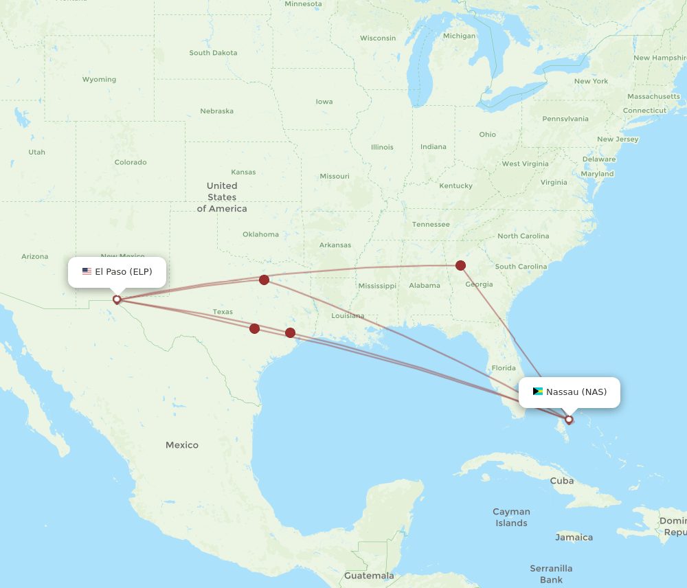 ELP-NAS flight routes