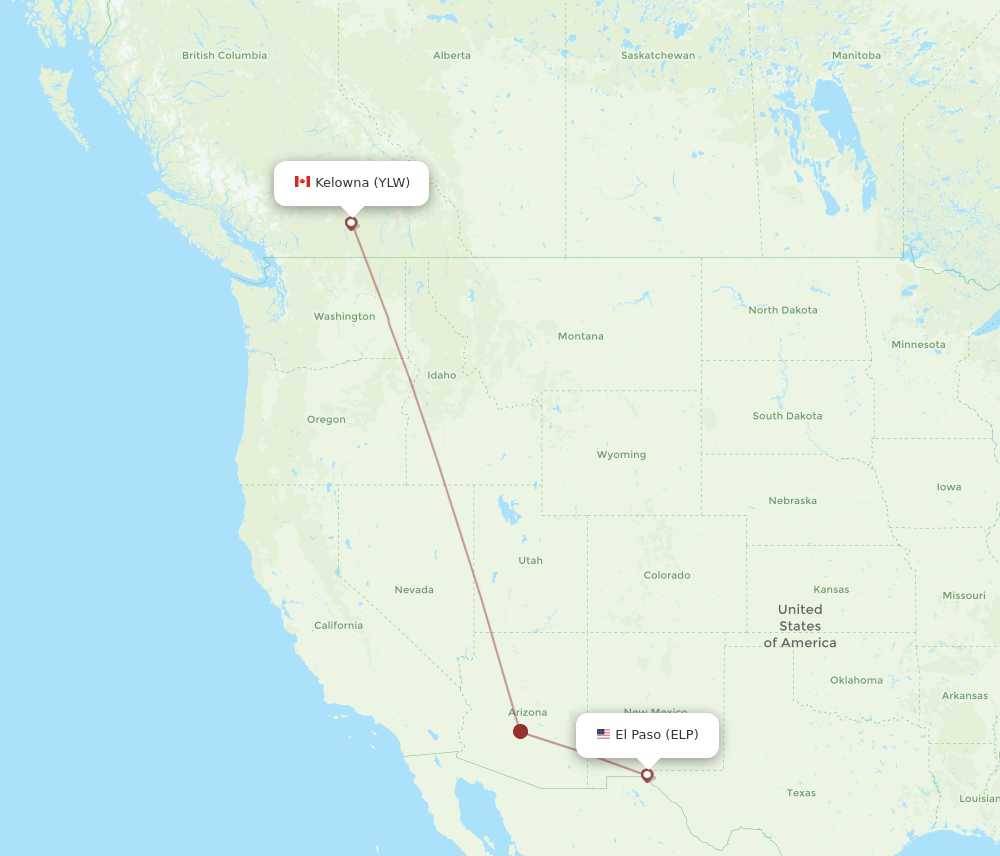 ELP-YLW flight routes