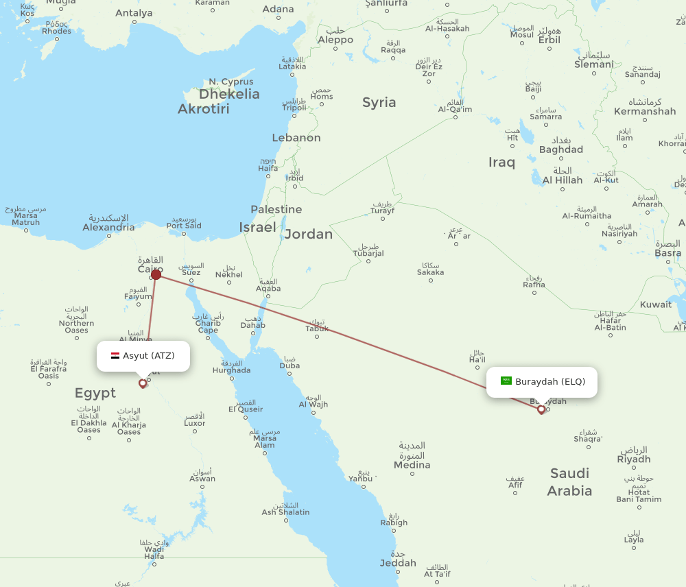 ELQ-ATZ flight routes