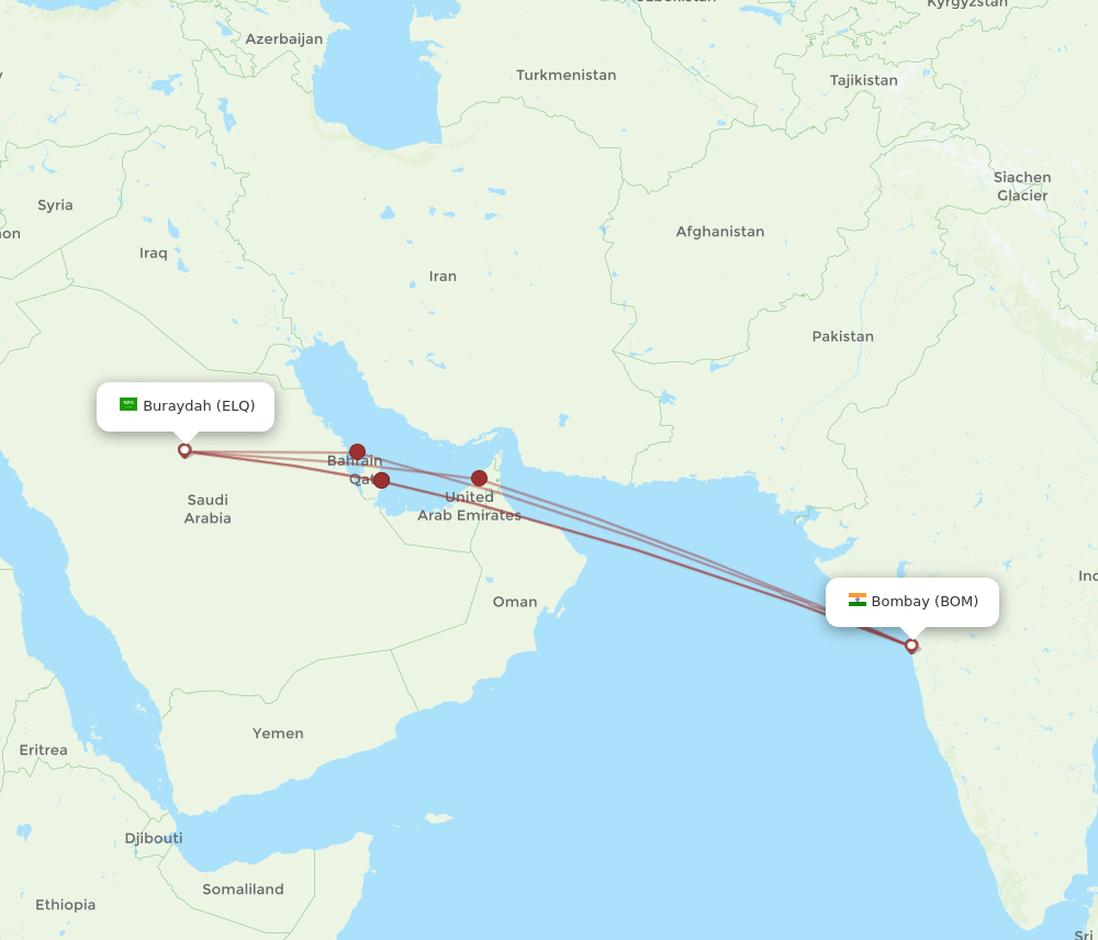 ELQ-BOM flight routes