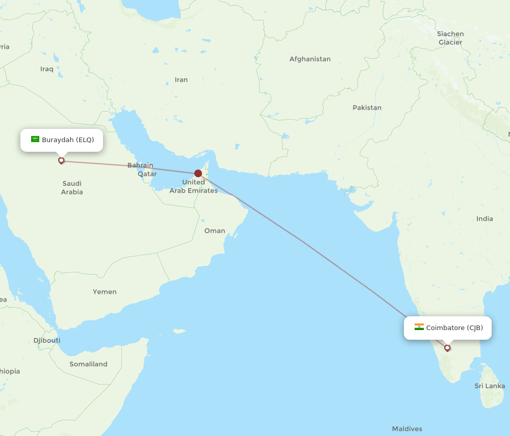 ELQ-CJB flight routes