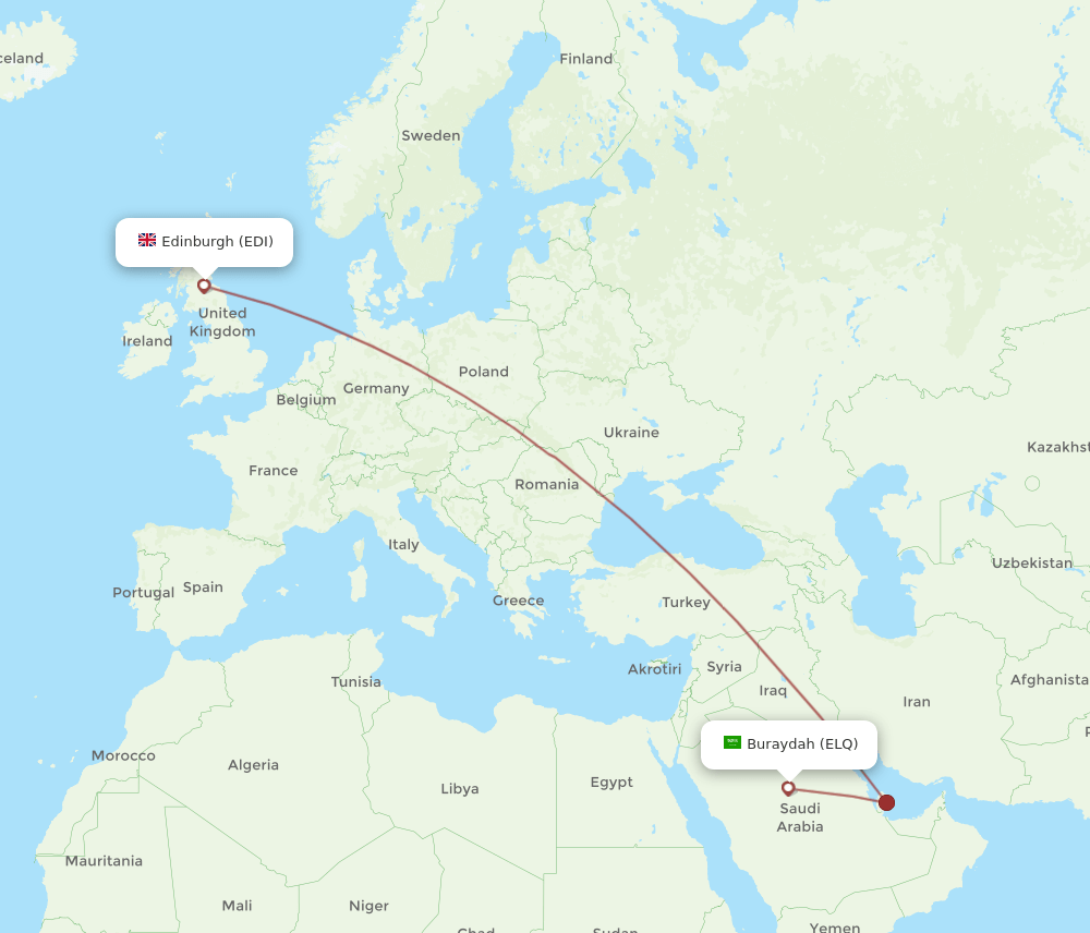 ELQ-EDI flight routes