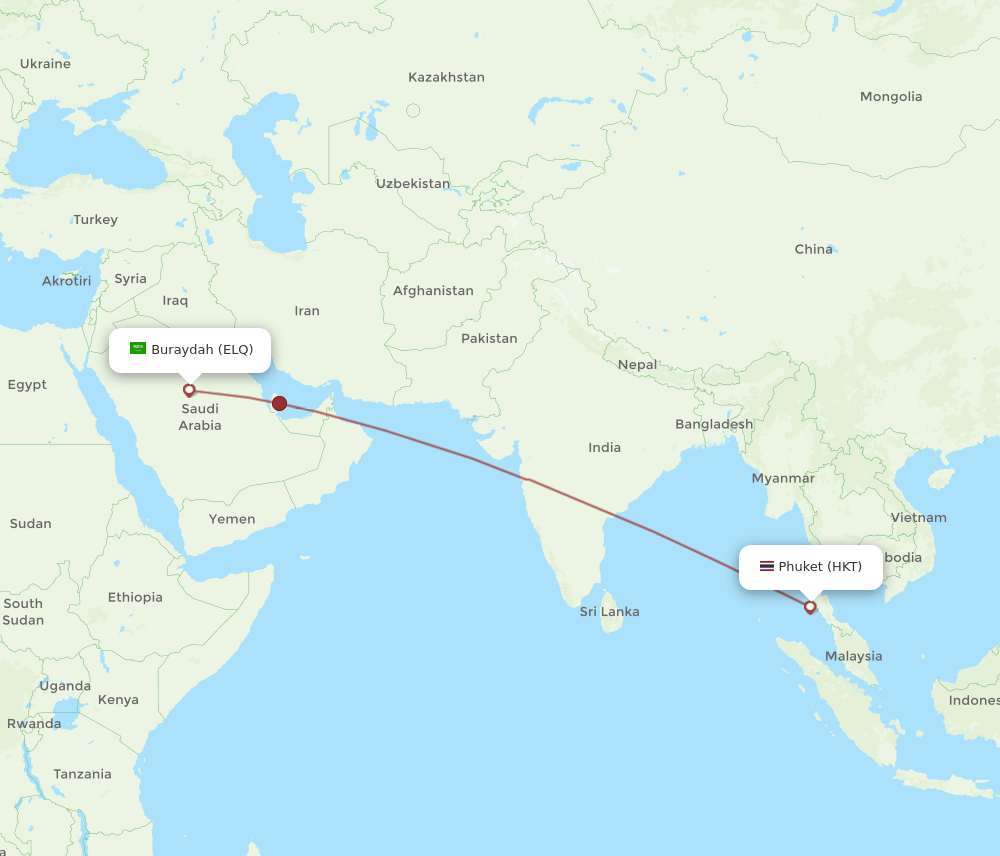 ELQ-HKT flight routes