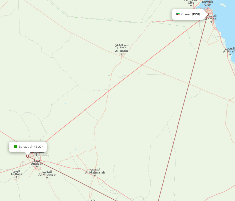 ELQ-KWI flight routes