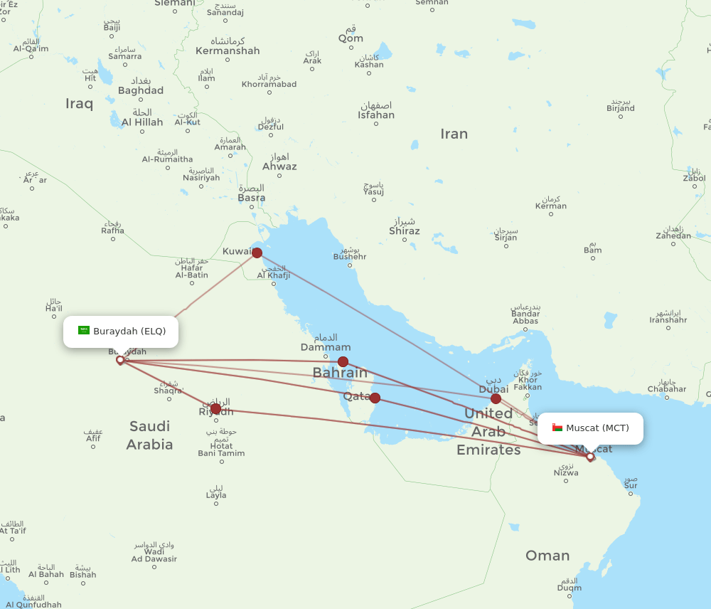 ELQ-MCT flight routes