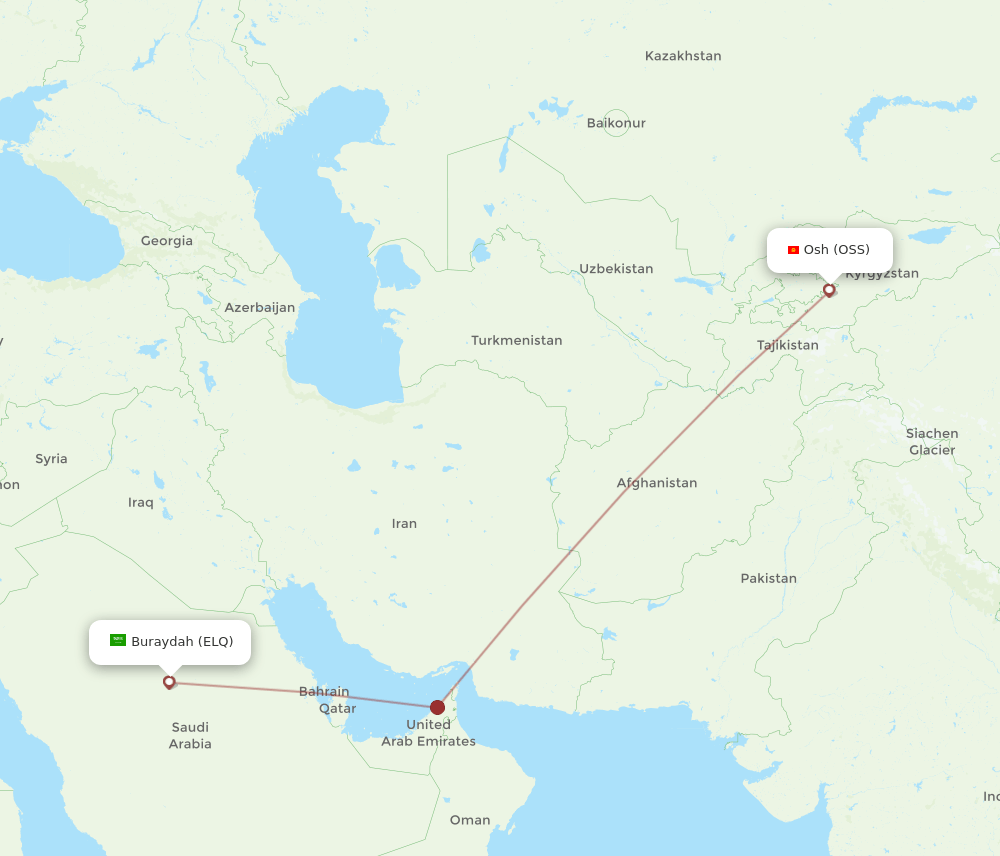ELQ-OSS flight routes