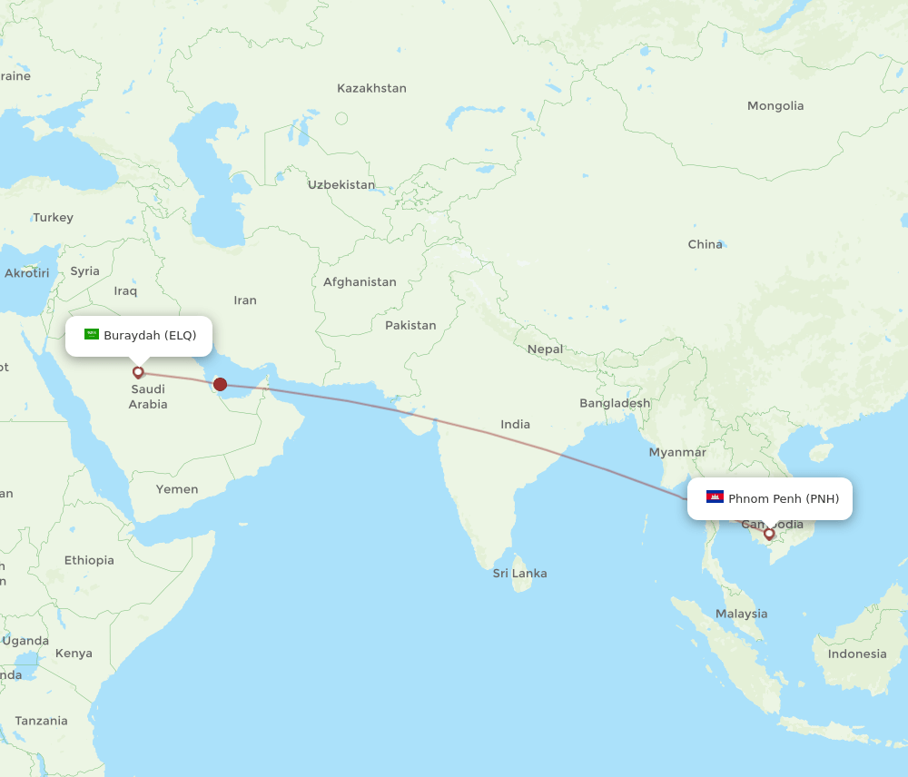 ELQ-PNH flight routes