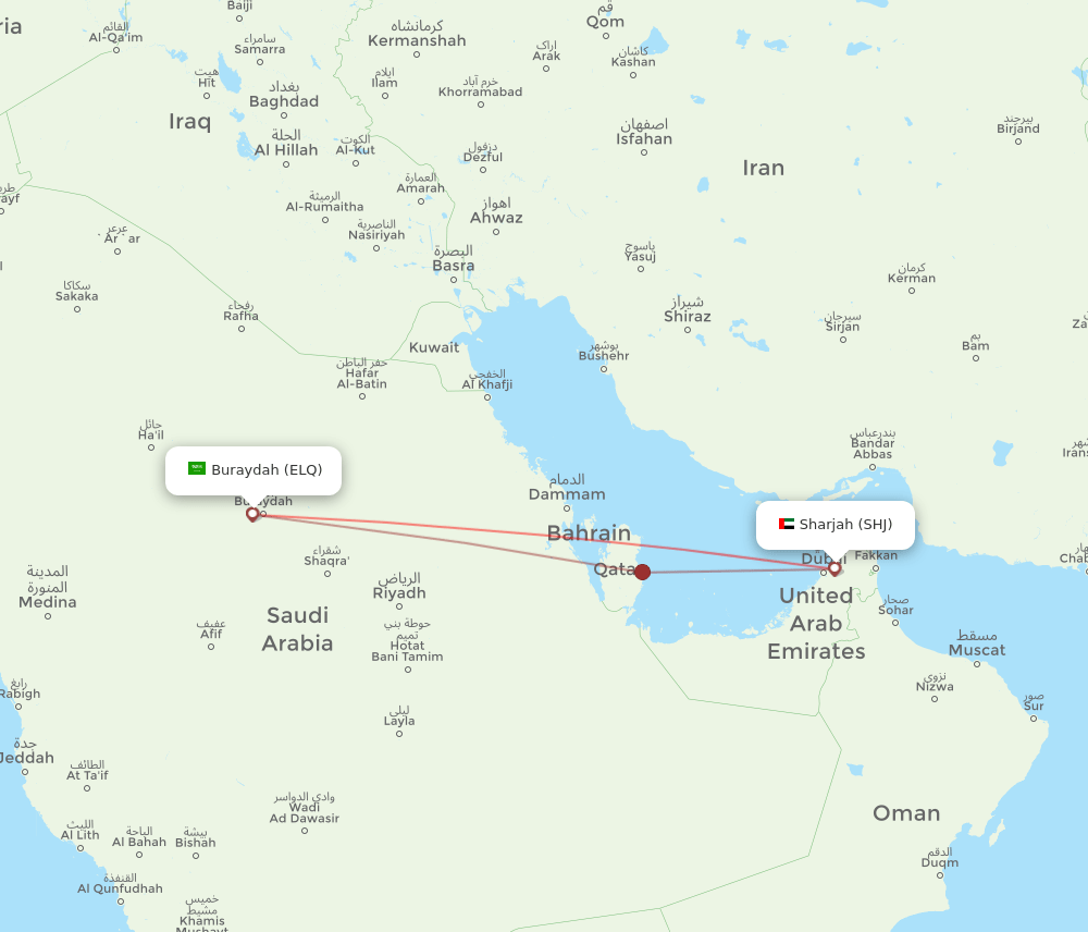 ELQ-SHJ flight routes