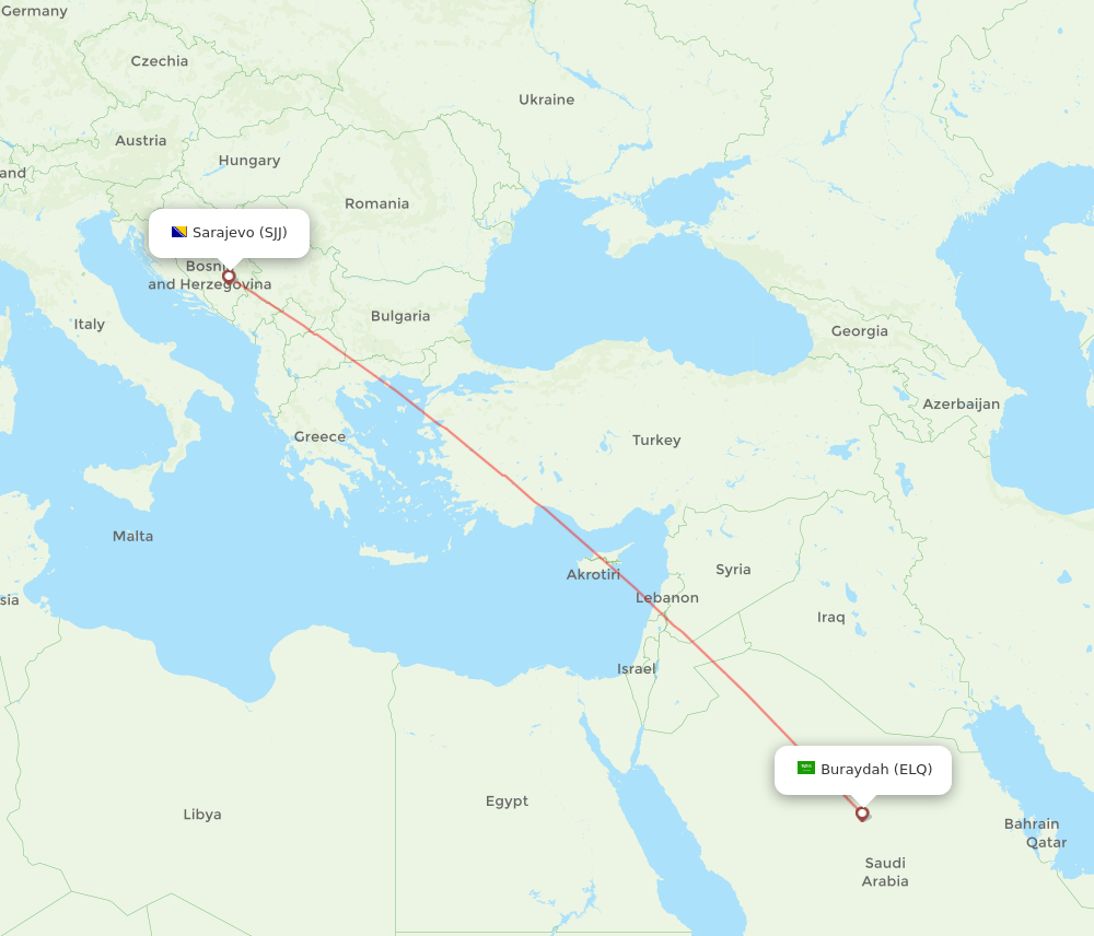 ELQ-SJJ flight routes