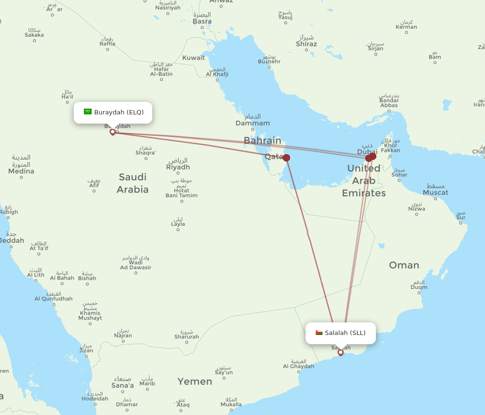 ELQ-SLL flight routes