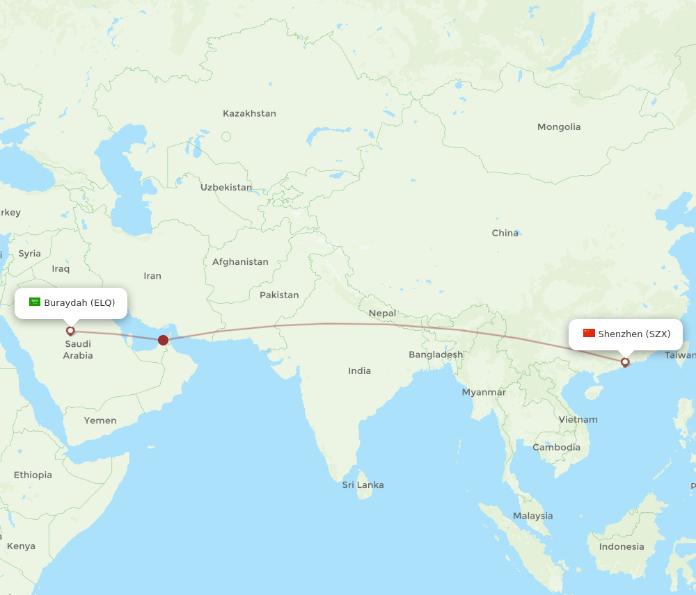 ELQ-SZX flight routes