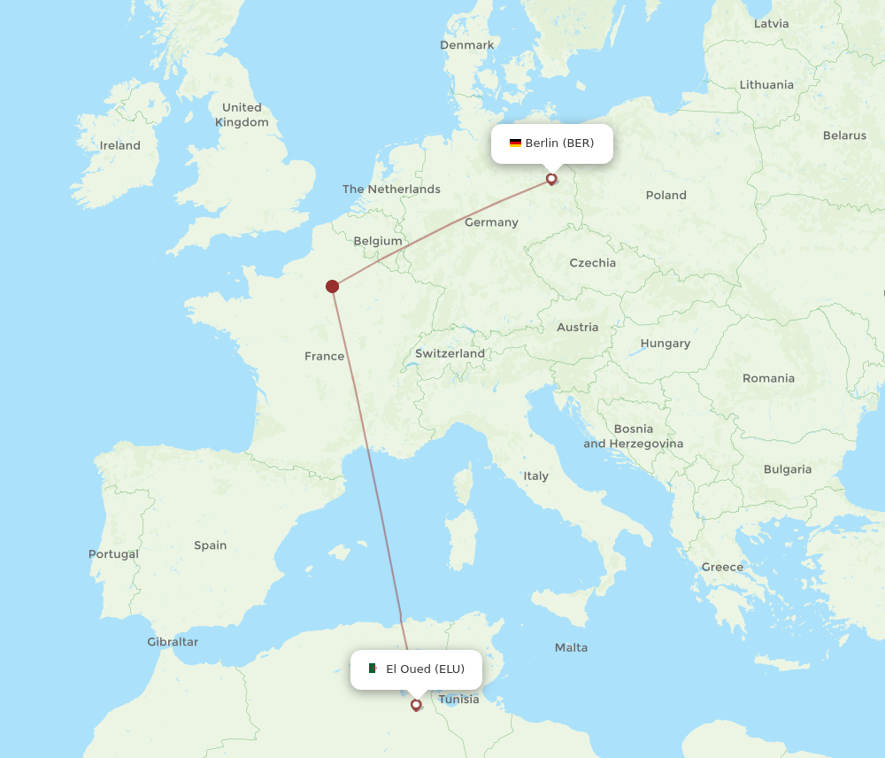 ELU-BER flight routes