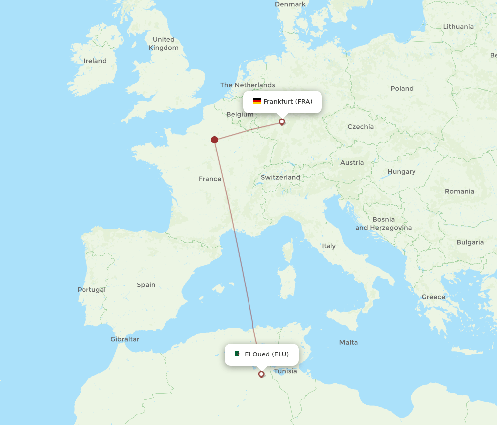 ELU-FRA flight routes